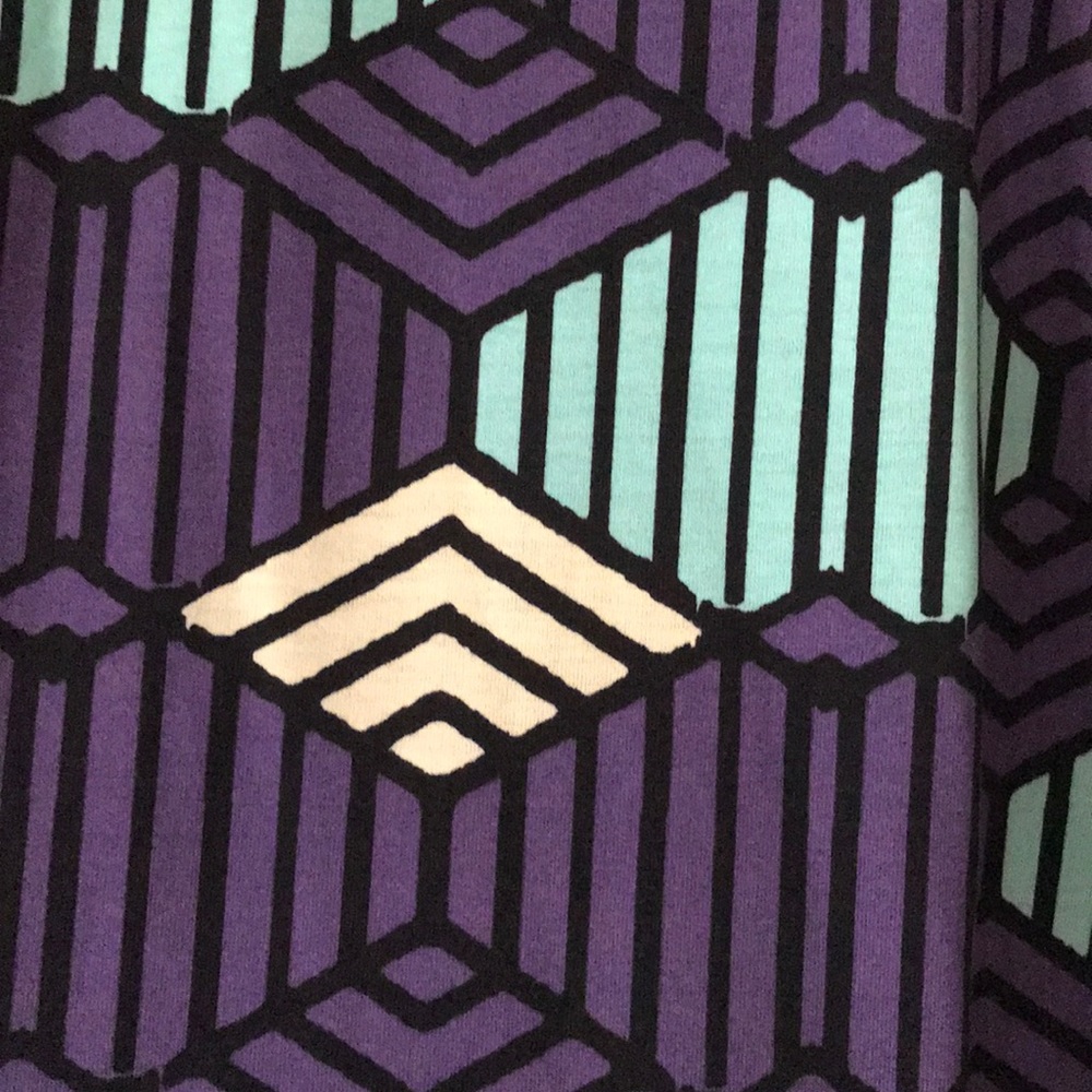 New Lularoe Randy- Black, Cream, Teal and Purple - Picture 2 of 2
